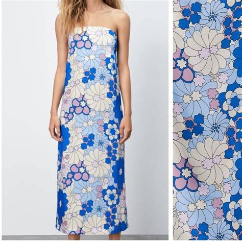 zara blue strapless dresses